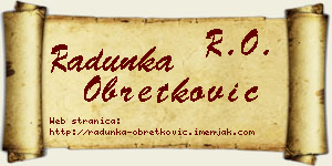Radunka Obretković vizit kartica